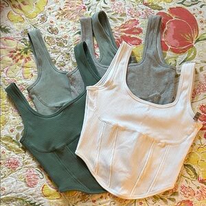 Victorias Secret Pink Ribbed Corset Cami Bundle/Lot Size M | B80